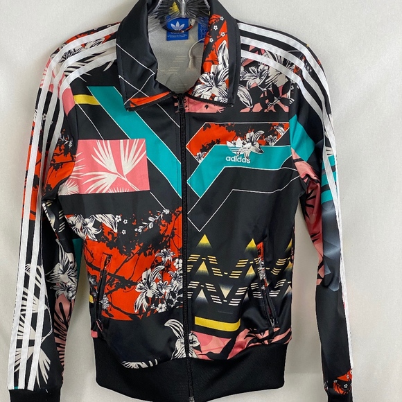 adidas firebird track jacket floral